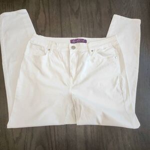 Gloria Vanderbilt Women's Amanda Classic Rise Stretch Denim Crop Jeans White Sz